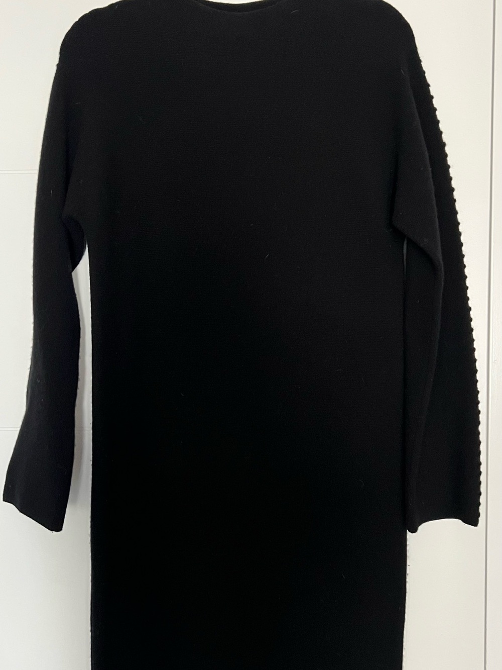 Theory Black Long Sleeve Knit Midi Dress